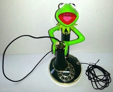 KERMIT THE FROG Telephone Candle Stick Corded Phone Telemania Muppets WORKS! WOW