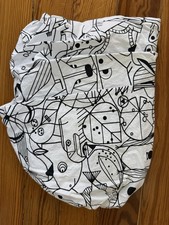 Land of Nod Black  White Abstract Animal Printed Cribsheet