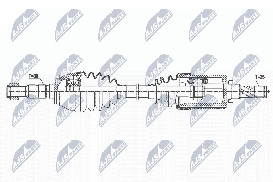 NTY OE NPW-PL-117 Drive Shaft for OPEL,VAUXHALL