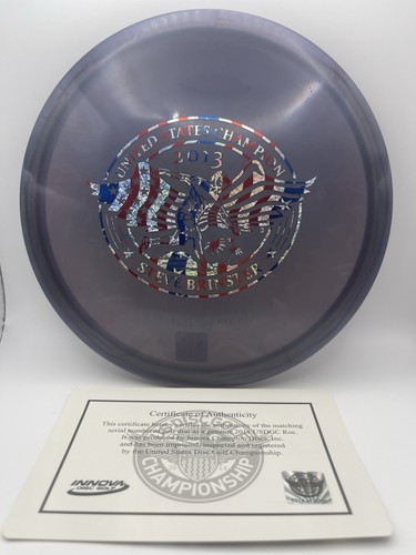 Innova Disc Golf 2014 USDGC Purple Pearl Champion Rancho USA FLAG ROC Stamp COA - Picture 1 of 3