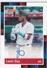 2022 Donruss #R88S-LD Lewin Diaz 1988 Retro Auto Miami Marlins