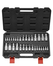 Vevor Hex Bit Socket Set 32-piece S2 Alloy Steel Cr-v Steel Standard Sae