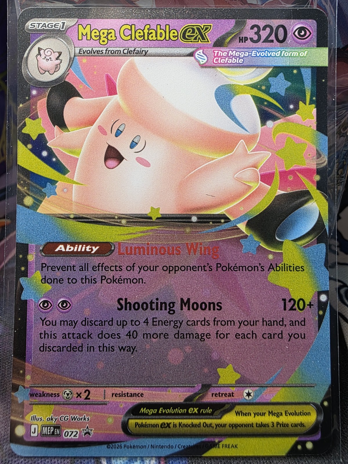 Mega Clefable ex 072 Me: Mega Evolution Promo Holo