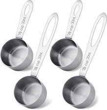 4PCS 30ml Stainless Steel Measuring Scoops Coffee Spoons 1/8 Cup Set