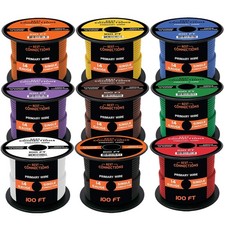 14 Gauge Car Audio Primary Wire 100ft 9 Rolls Remote, Power/Ground Electrical