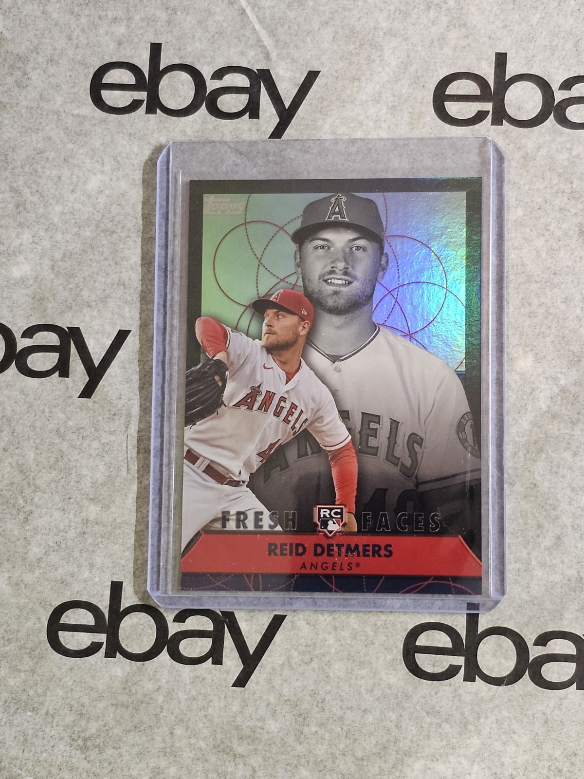 2022 Topps Series 2 Fresh Faces #FF-9 Black #d /75 Reid Detmers Rookie RC Angels