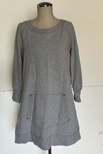 Michael Kors Dress Ladies Size Large Gray Sweatshirt Dress Kangaroo Pocket Dress
