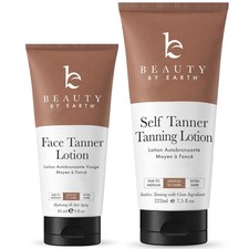 Self Tanner Face & Body Organic Aloe Vera Shea Butter 10.5 Fl Oz Sunless Tanning