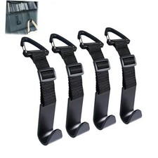 Amooca Headrest Hooks for Car Adjustable 4 Pack Vehicle Seat Back Black