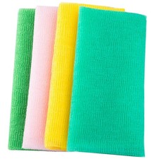 4 Pcs Shower Exfoliating Nylon Bath Towels Washcloth Body Scrubber Skin Friendly