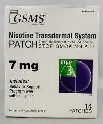 GSMS Nicotine Patch Step 3 7mg 14 PATCHES Exp 05/2026+ Free Shipping