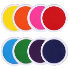 8 PCS Rainbow Washable Large Ink Pads For Rubber Stamps Kids Assorted Color