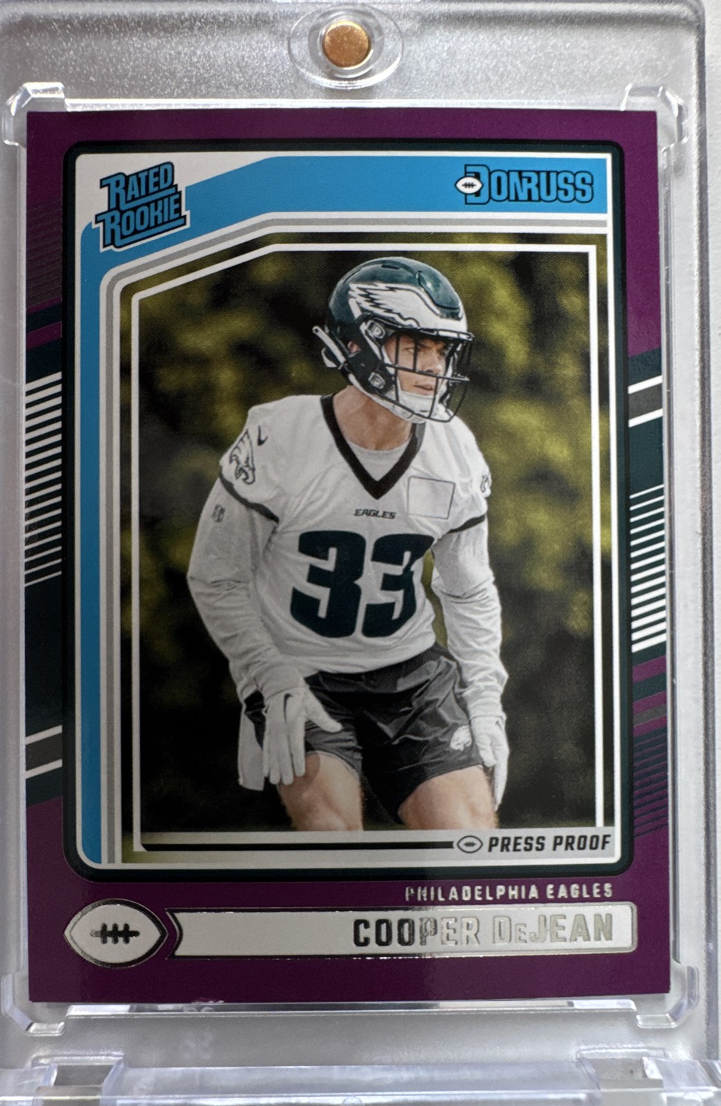 🔥ROOKIE🔥 24 Panini Donruss RatedRookie Cooper DeJean #305 Purple Press Proof 