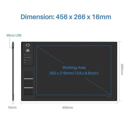 Huion Giano WH1409 WLAN Grafiktablett Größen Large mit 8 GB USB-Speicher - Bild 4 von 14