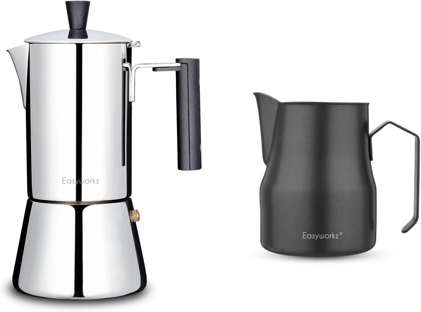 Pedro 6-Cup Stovetop Espresso Maker & 15 Oz Stainless Steel Frothing Pitcher