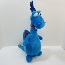 Disney Store Authentic 17  Doc McStuffins Stuffy Blue Dragon Orange Spots Plush