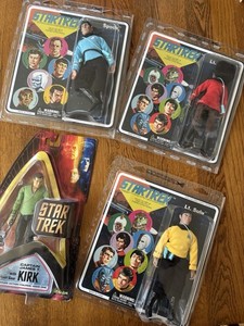 Star Trek Figures Lot. Art Asylum, EMCE. MOC. Kirk (AA), Spock, Uhura And Sulu.