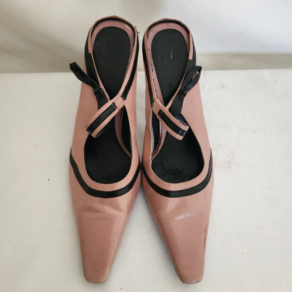 Y2K 90-х Nine West Kitten каблуки розовый бант 8,5 - Изображение 2 из 4