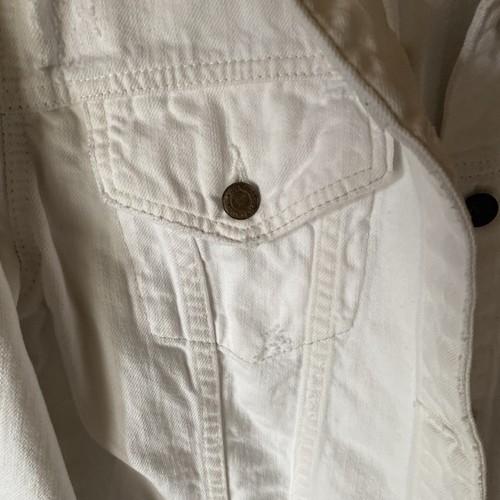Ralph Lauren Denim & Supply Trucker Jacket Womens Large White Distressed ex Cond - Picture 2 of 19