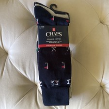 3 Pairs Chaps Combed Cotton Premium Dress Socks MSRP $18