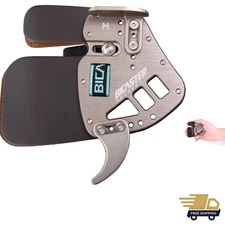 Archery Finger Tab Genuine Leather + Aluminum Plate Adjustable Finger Guard P...