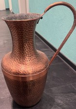 Vintage Bodenvase aus Kupfer mit einem Henkel