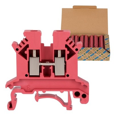 100 PCS UK2.5B DIN Rail Wire Terminal Block 32A 690V 2214AWG Connector Red