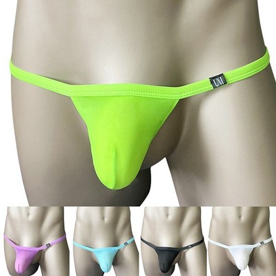 Low Waist Herren Tanga Unterwäsche Sexy G String mit bequemem Beutel und Ring