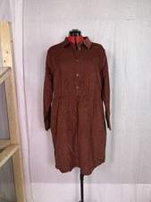 Nine West Dress Women Size 2XL Brown Red "Burnt Henna" Shirt Dress Womens E985
