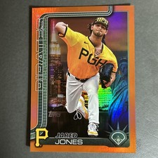 2025 Topps Series 2 Jared Jones Fanatics Fest Big Apple Orange Foil /25 #541 