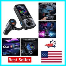 Bluetooth 5.0 FM Transmitter with 1.8'' LCD - Fast Charging  Hands-Free Calling