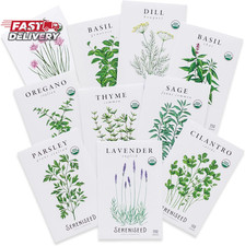 Sereniseed Certified Organic Herb Seeds 10-Pack   Non GMO, Heirloom   Seed Sta