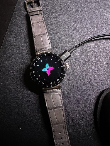 Louis Vuitton Tambour Horizon Light Up QAD0 44mm Dark Grey Alligator MEN'S WATCH