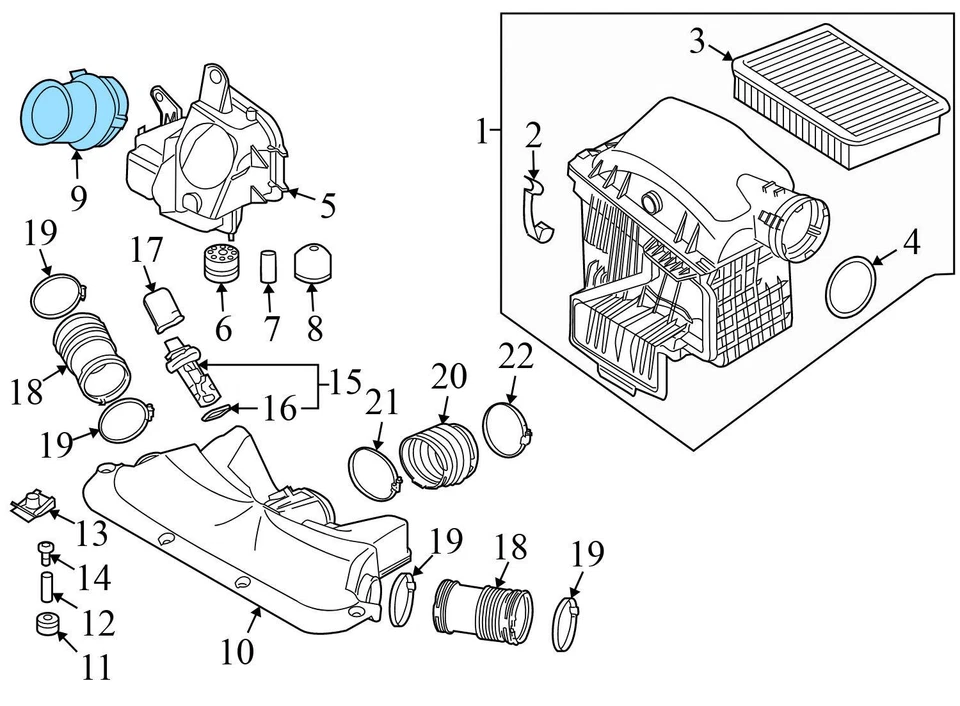 BMW ALPINA B7 2007-2008 - conducto de admisión de aire 7546814 Foto 3 de 4