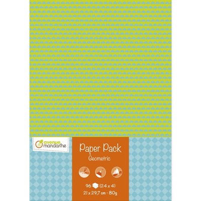 MY MANDARINE CC058C  Packung Paper Pack, 96 Blatt DIN A4 80g 24 Designs x4, G...