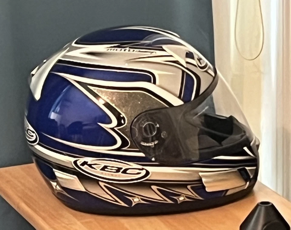 Casco de moto KBC TK-8 - Azul - Talla mediana 57-58 centímetros - Diseño moto Foto 3 de 4