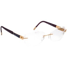 Silhouette 4540 20 6051 23K Gold Plated with Crystals Rimless Eyeglasses 54 mm
