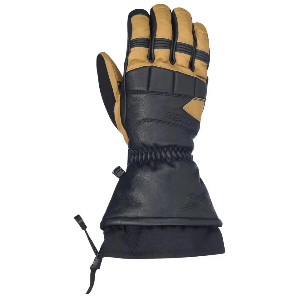 Ski-Doo Snowmobile 446356 X-Team Leather Gloves, Khaki - Image 2 of 3