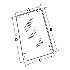 Side Window Cab Glass Fits Ford 6610 7610 5600 3600 4600 2600 3610 5610 6600 411