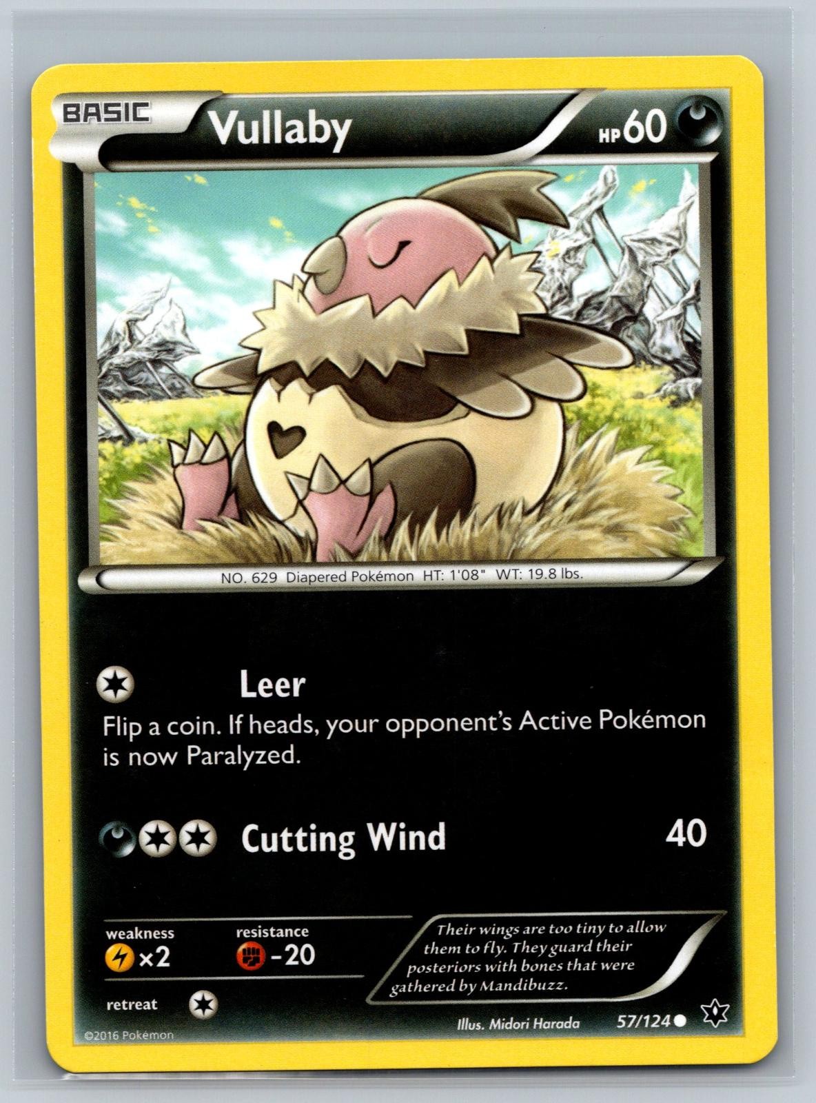 Vullaby 57/124 Common Fates Collide Pokemon Card Lightly Played