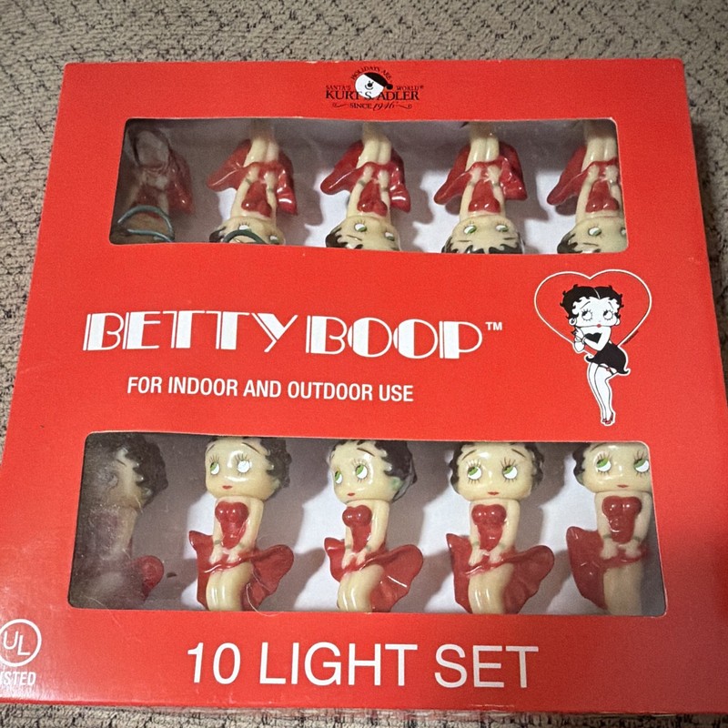 Betty Boop Red String Light Set, 10 Lights, Betty Boop Character, Indoor/Outdoor