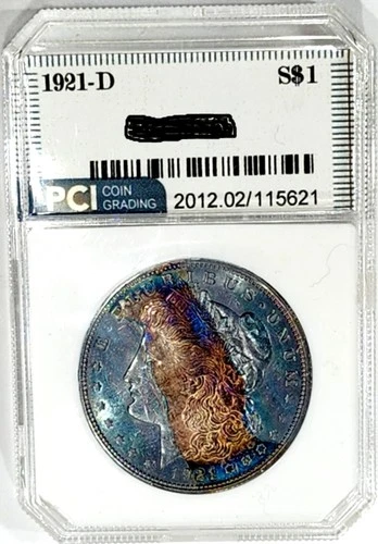1921-D Better Date Gem BU  ++ Rainbow Color Toned Near PL  Morgan Dollar