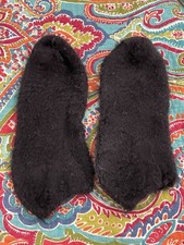 One Pair Black Brushed Booties Fuzzy Footies Socks Women  s 9-11