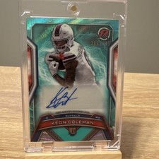 2025 Topps Resurgence Keon Coleman RC Auto Aqua Wave Refractor /249 #RRS-KC