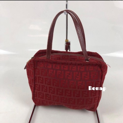 Fendi Women Zucca Pattern Handbag Red Ladies Brand Limited Edition VHTF Popular