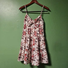 Trixxi Womens Floral Print Above Knee Tiered Mini Dress Juniors Size Small