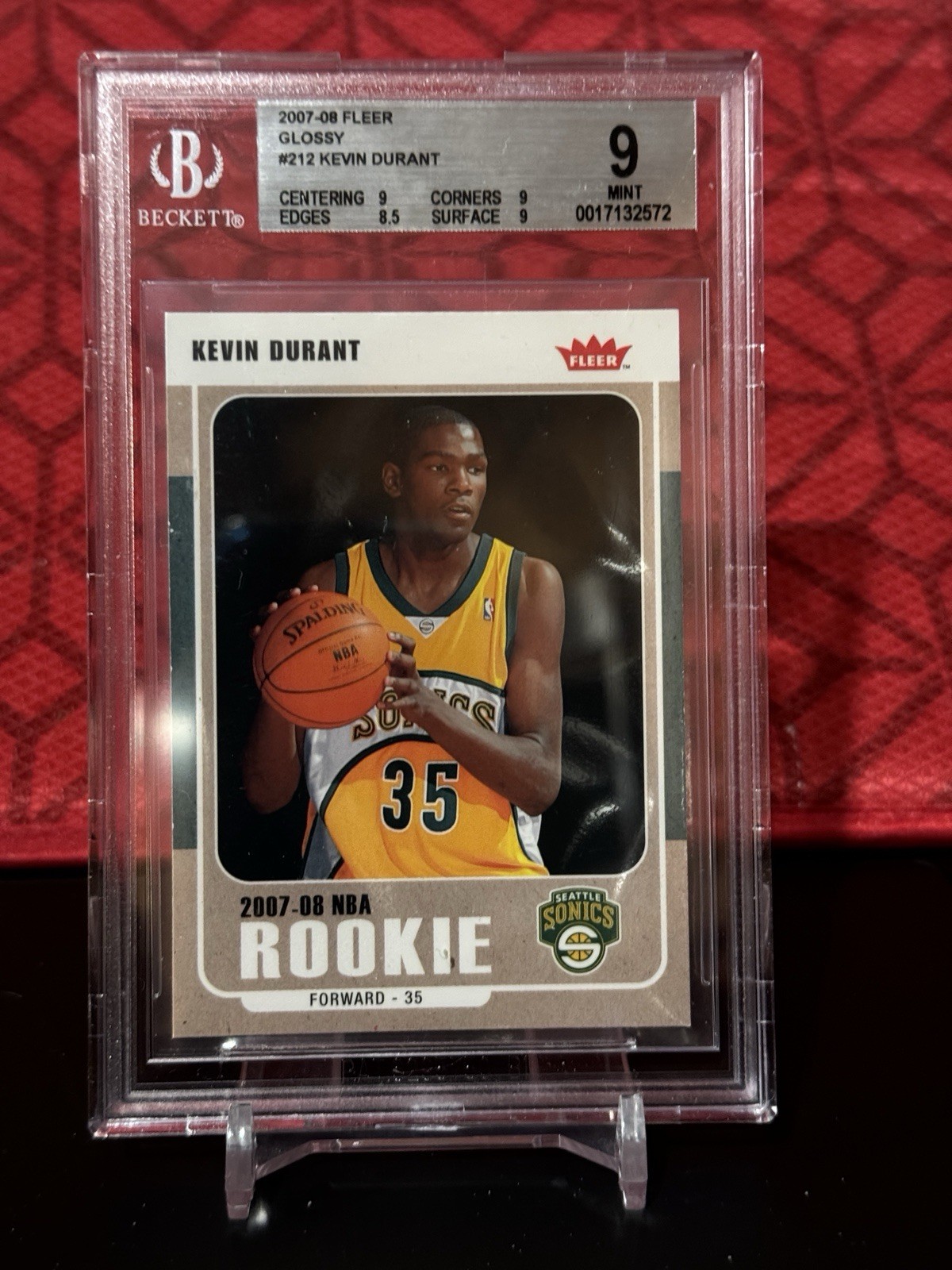 2007-08 Kevin Durant Fleer Glossy Rookie MINT BGS 9
