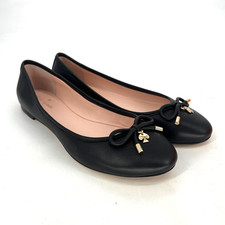 Kate Spade Willa Black Leather Ballet Flat Womens 9.5 Classic Career Simple