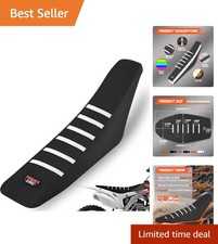 Durable Black Motorcycle Seat Cover - Grippy Texture & Double Stitched Design