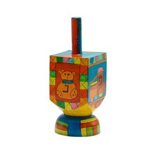 Best Emanuel Dreidel Ornament with Stand for Hanukkah Hand Painted Illustrations